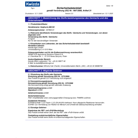 SULPHURIS 800 SC SDB